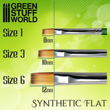 Flat Size 1 - GREEN SERIES Synthetic Brush -Green Stuff World