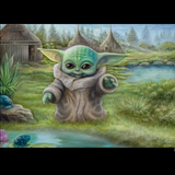 Star Wars The Mandalorian Child’s Play 1000 Piece Jigsaw Puzzle. A must have for any Star Wars fan this 1000 piece jigsaw puzzle captures a smiling 'Baby Yoda' with a village scene in the background making for a challenging puzzle.