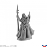 back view of Elanter, The Lost Prince miniature gaming figure with a polearm in his hand and a bow on his back