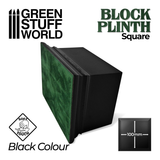 10cm Black Square Block Plinth - Green Stuff World