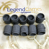 A set of resin barrels sculpted ...