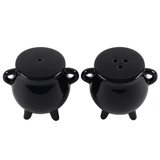 adorable black cauldron salt and pepper set 