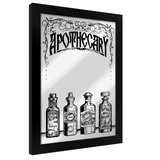 Framed Apothecary Mirrored Tin Sign for gothic and alternative home