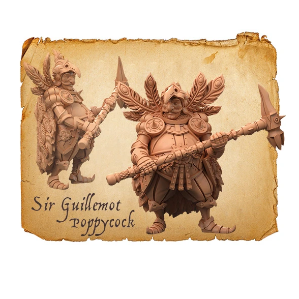 Moonstone Administration of Justice Troupe miniature of a peacock caped knight