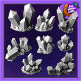 Crystals by Bad Squiddo Games contains 8 pieces of lovely sculpted resin crystals