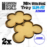 32mm Slim Fit Skirmish Movement Trays by Green Stuff World 32mm Slim Fit Skirmish Movement Trays by Green Stuff World 