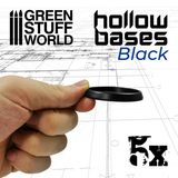 Hollow Black Plastic Bases - Round 50mm - GSW