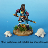 Tortoises by Bad Squiddo Games is a pack of resin miniatures depicting turtles or tortoises and pirate miniature 
