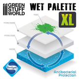 The Green Stuff World extra large wet palette, demonstration image of the layers