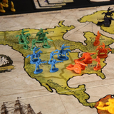 Risk miniatures on the game board 