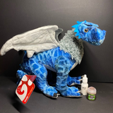 Posable Fantasy Blue & Grey Dragon -19" Plush -449070B