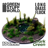 Dark Green Long Grass Flock 100mm - GSW