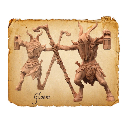 Moonstone Wild Things Troupe miniature of a faun with a lantern and staff