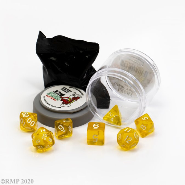 19017 - Clear Yellow Lucky Pizza Dungeon Dice - Reaper Dice