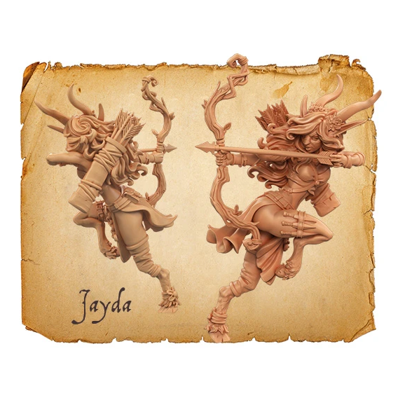 Moonstone Hunting Horns miniature of a female faun archer 