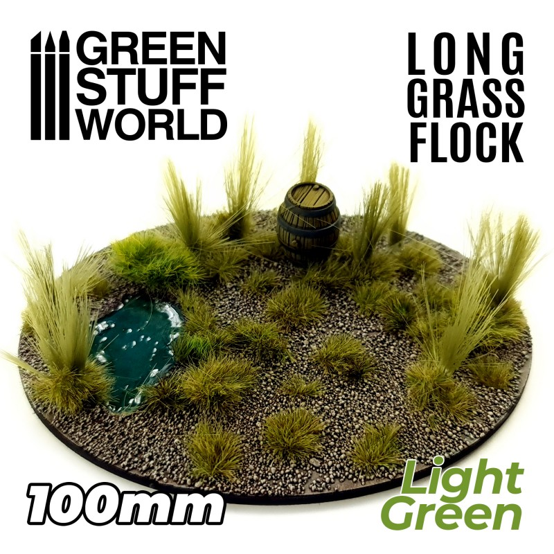Light Green Long Grass Flock 100mm - GSW
