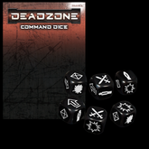 six black dice with white images...