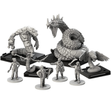 Mansions of Madness Path Of The Serpent, snake miniatures and humans