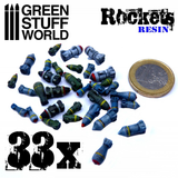 Resin Projectiles Rockets & Missiles by Green Stuff World painted