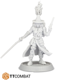 28mm Miniatures- Witch Hunter- tt combat- With a weapon in each hand, book and supplies firmly attached to his clothing and a torch lit on his back this Witch Hunter means business