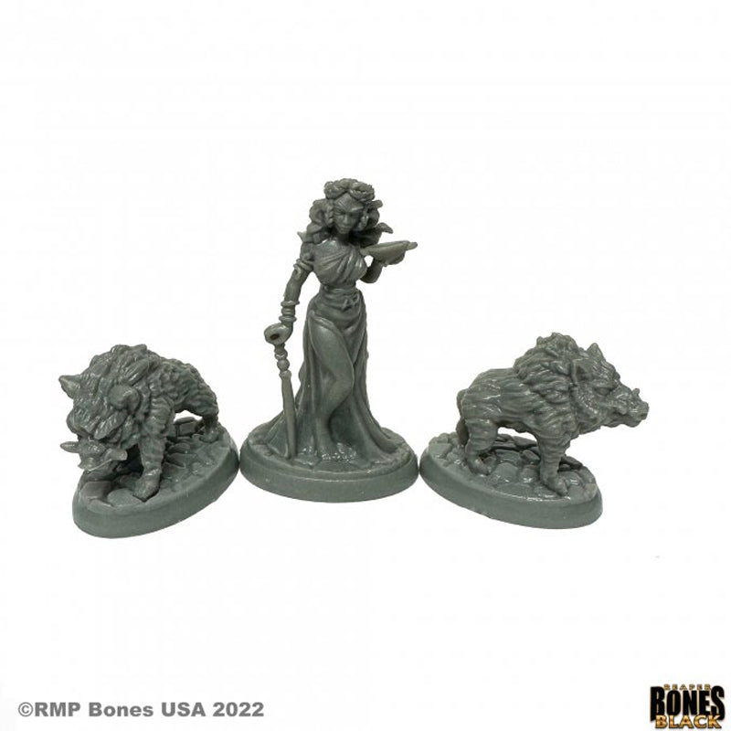 44170 Circe And Pigs - Bones Black Plastic Minis