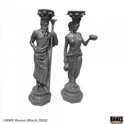44172 Greek Pillars (Zues & Hera) - Bones Black Plastic Minis