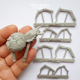Giant Spider by Spellcrow. Miniature gaming creature for RPG and tabletop games, shown on the sprue