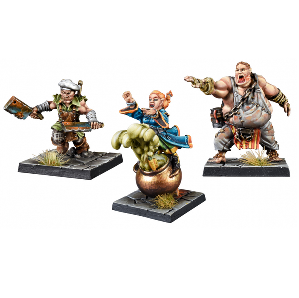 A set of three Halfling Heroes by Mantic Games for your Kings of War games 