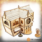 his MDF kit lets you build the Fancy Hat's Townhouse (so named as the resident of the house loves fancy hats), this elaborate building with its tiled roof, round and arched windows and back steps will make a great edition to your gaming table, RPG setting or diorama.