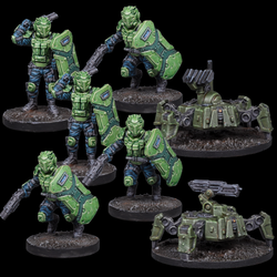 Deadzone GCPS Urban Pacification Booster by Mantic Games contains 7 miniatures for your wargaming table