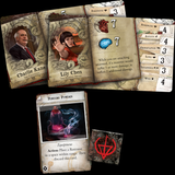 Mansions of Madness Sanctum of Twilight expansion cards from the game