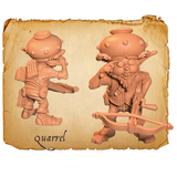 Moonstone Mama's Boys Gnome miniature holding a crossbow