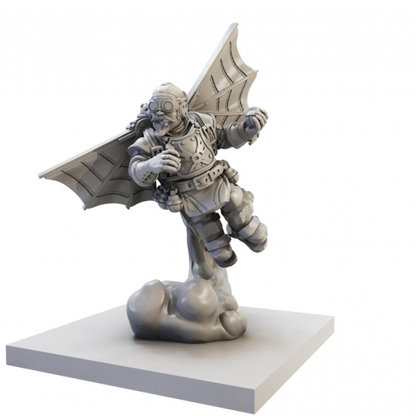 Halfling Ej Grenadiers Regiment for Kings of War by Mantic Games. This miniature is using mechanical flying machines 