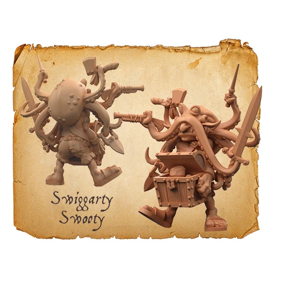 Moonstone Booty's Bilge Troupe Box goblin with a chest and octopus on his head