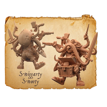 Moonstone Booty's Bilge Troupe Box goblin with a chest and octopus on his head