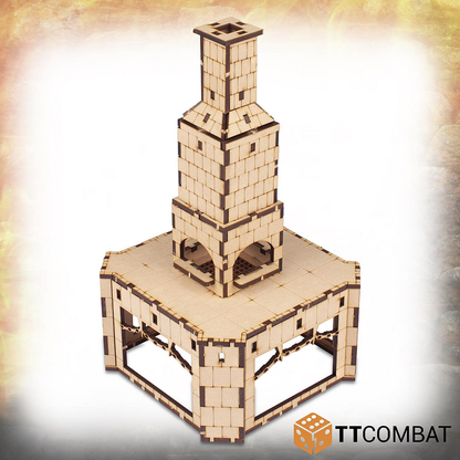 Mainspring Mill from TT Combat - A fantastic structure with waterwheel and various advantage points to add extra detail and dimension to your table top games. section view 