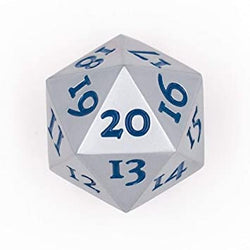 D20 SOLID METAL SPINDOWN DICE - SILVER