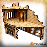 TT Combat MDF Prison scenery piece for your tabletop games- one section view 