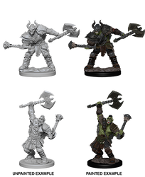 Wizkids Pathfinder Deep Cuts Unpainted Miniatures: Half-Orc Male Barbarian 72613