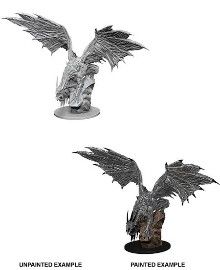 Wizkids Pathfinder Deep Cuts Unpainted Miniatures: Silver Dragon 73186