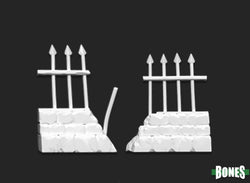 77528: GRAVEYARD RUINED FENCES (2) reaper miniatures