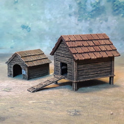Dog Kennel & Chicken Coop, Resin version (Irongate Scenery RO53) :www.mightylancergames.co.uk 