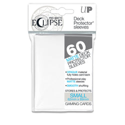 PRO-Matte Eclipse White Small Deck Protector sleeves 60ct (62mm x 89mm)
