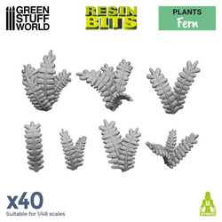 Green Stuff World resin fern leaves in a 1/48 scale