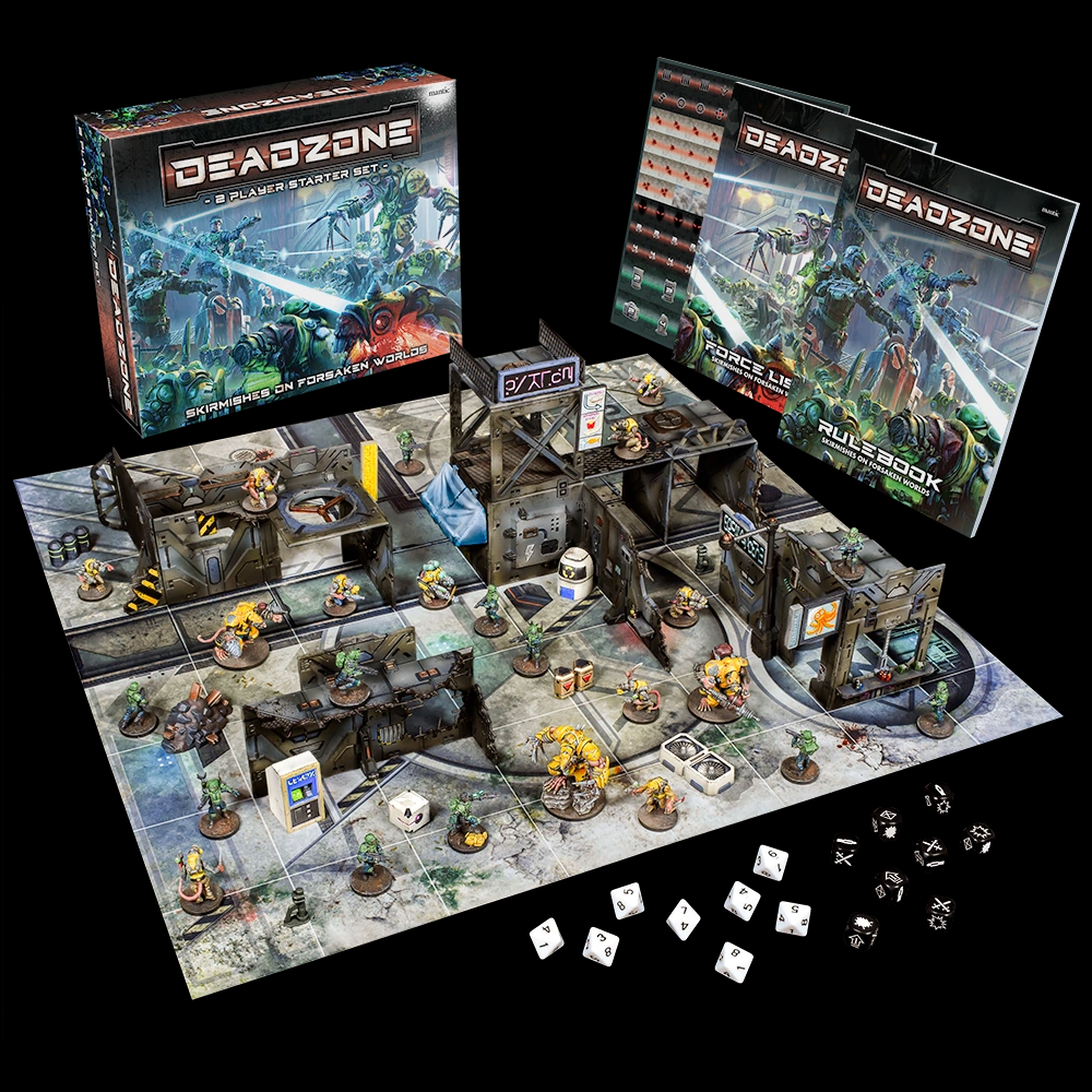Deadzone 3rd Edition Two Player Starter Set  by Mantic Games, boxed game and content 