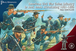American Civil War Union Infantry Attacking in Sack Coats - Perry Miniatures :www.mightylancergames.co.uk