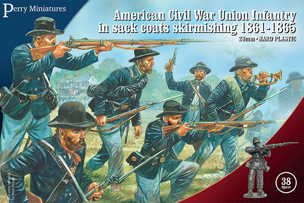 American Civil War Union Infantry Attacking in Sack Coats - Perry Miniatures :www.mightylancergames.co.uk