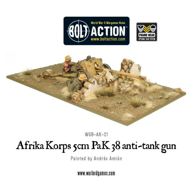 Afrika Korps 5cm PaK38 Anti-Tank Gun Bolt Action Miniature