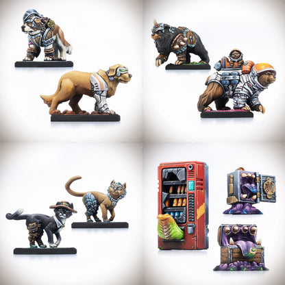 Sci Fi Dog Companion Miniiatures, Cats & Mimics