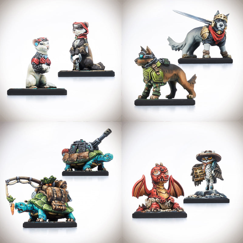 Weasel, Dog, Turtle and Owl Familiars / Animal Companion RPG Minis
